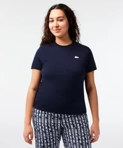 Lacoste Fitness & Training-Women'S Organic Cotton Ultra-Dry Jersey T-Shirt