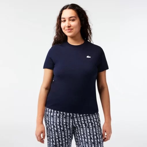 Lacoste Fitness & Training-Women'S Organic Cotton Ultra-Dry Jersey T-Shirt