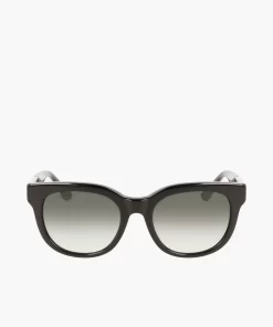 Lacoste Sunglasses-Women'S Oval Acetate Croco Skin Sunglasses