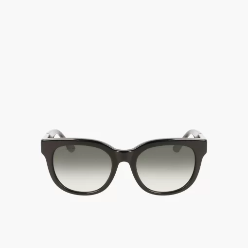 Lacoste Sunglasses-Women'S Oval Acetate Croco Skin Sunglasses