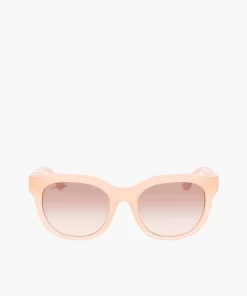 Lacoste Sunglasses-Women'S Oval Acetate Croco Skin Sunglasses