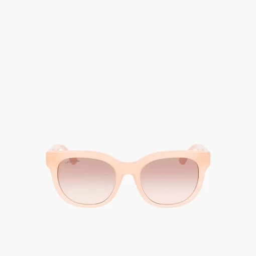 Lacoste Sunglasses-Women'S Oval Acetate Croco Skin Sunglasses