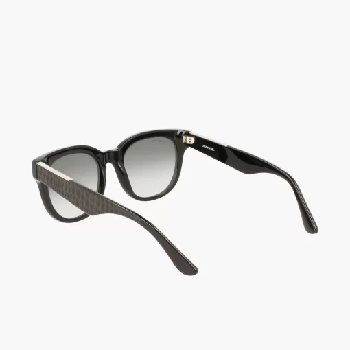 Lacoste Sunglasses-Women'S Oval Acetate Croco Skin Sunglasses