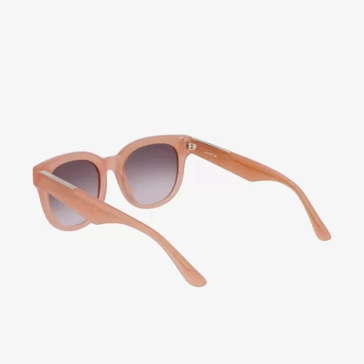 Lacoste Sunglasses-Women'S Oval Acetate Croco Skin Sunglasses