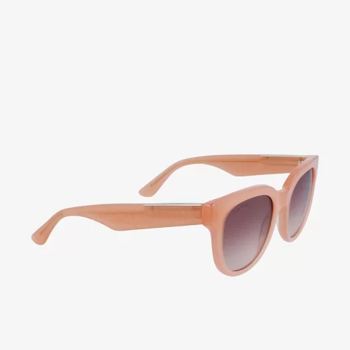 Lacoste Sunglasses-Women'S Oval Acetate Croco Skin Sunglasses