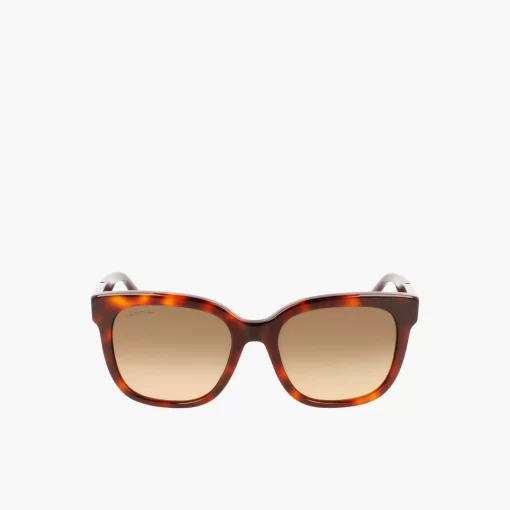 Lacoste Sunglasses-Women'S Rectangle Acetate Croco Skin Sunglasses