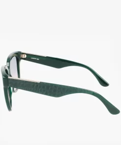 Lacoste Sunglasses-Women'S Rectangle Acetate Croco Skin Sunglasses