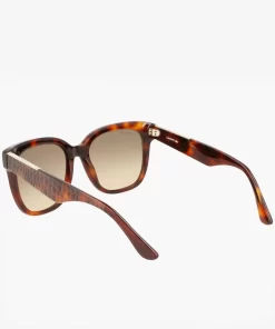 Lacoste Sunglasses-Women'S Rectangle Acetate Croco Skin Sunglasses