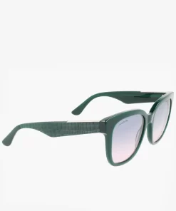 Lacoste Sunglasses-Women'S Rectangle Acetate Croco Skin Sunglasses