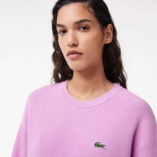 Lacoste Knitwear-Women'S Round Neck Organic Cotton Sweater