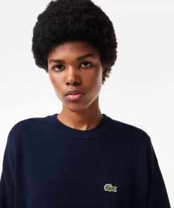 Lacoste Knitwear-Women'S Round Neck Organic Cotton Sweater