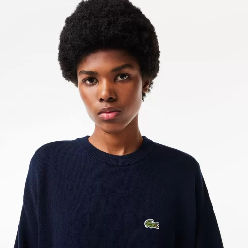 Lacoste Knitwear-Women'S Round Neck Organic Cotton Sweater