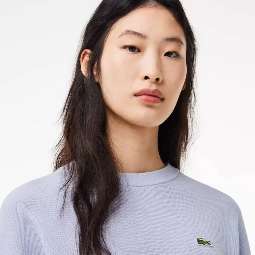 Lacoste Knitwear-Women'S Round Neck Organic Cotton Sweater