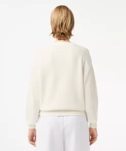 Lacoste Knitwear-Women'S Round Neck Organic Cotton Sweater