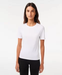 Lacoste T-Shirts-Women'S Slim Fit Crew Neck Cotton Blend T-Shirt