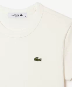 Lacoste T-Shirts-Women'S Slim Fit Ribbed Cotton T-Shirt