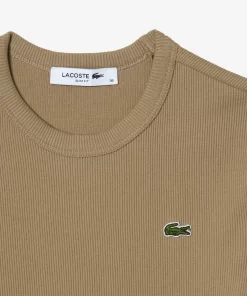 Lacoste T-Shirts-Women'S Slim Fit Ribbed Cotton T-Shirt