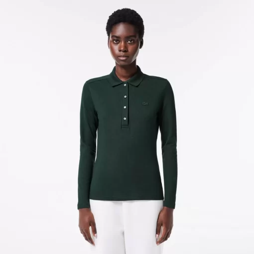 Lacoste Polo Shirts-Women'S Slim Fit Stretch Pique Polo Shirt