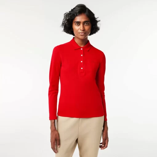 Lacoste Polo Shirts-Women'S Slim Fit Stretch Pique Polo Shirt