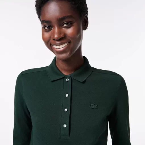 Lacoste Polo Shirts-Women'S Slim Fit Stretch Pique Polo Shirt