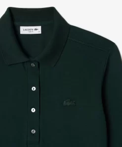 Lacoste Polo Shirts-Women'S Slim Fit Stretch Pique Polo Shirt