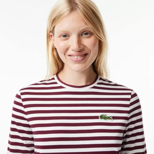 Lacoste T-Shirts-Women'S Striped Jersey Cotton T-Shirt