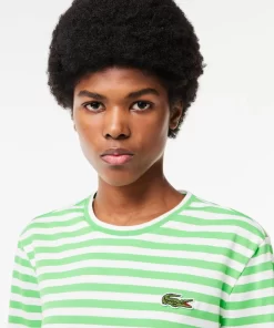 Lacoste T-Shirts-Women'S Striped Jersey Cotton T-Shirt