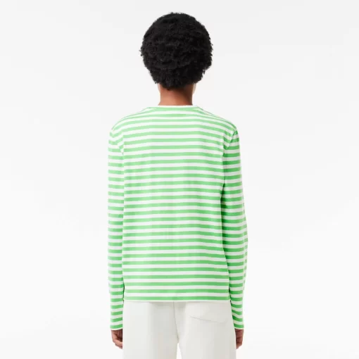 Lacoste T-Shirts-Women'S Striped Jersey Cotton T-Shirt