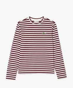 Lacoste T-Shirts-Women'S Striped Jersey Cotton T-Shirt