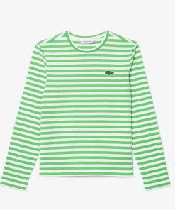 Lacoste T-Shirts-Women'S Striped Jersey Cotton T-Shirt