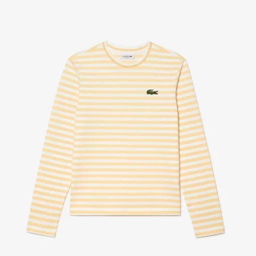 Lacoste T-Shirts-Women'S Striped Jersey Cotton T-Shirt