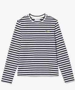 Lacoste T-Shirts-Women'S Striped Jersey Cotton T-Shirt