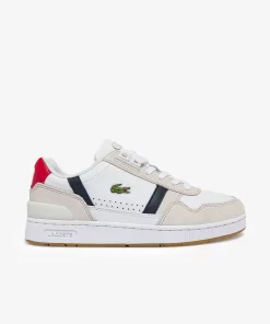 Lacoste Sneakers-Women'S T-Clip Tricolour Leather And Suede Trainers