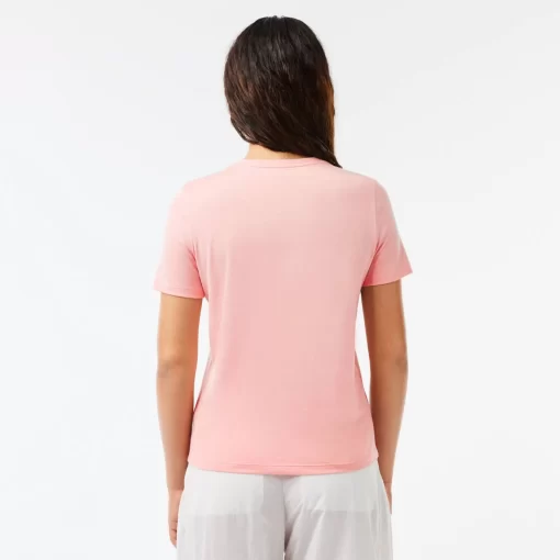 Lacoste T-Shirts-Women'S V-Neck Loose Fit Cotton T-Shirt