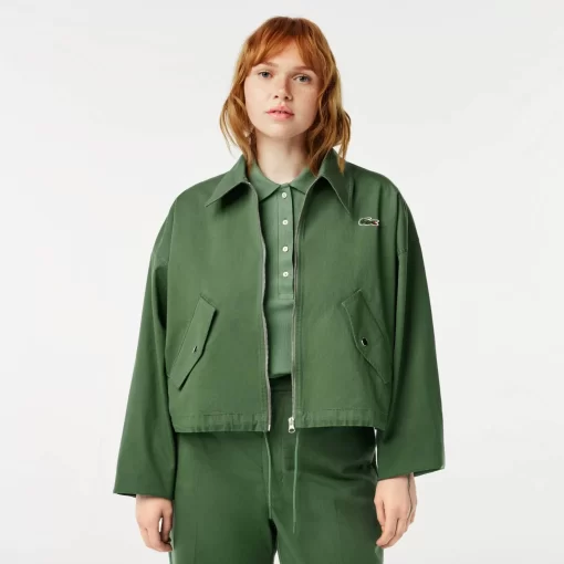 Lacoste Jackets & Coats-Women'S Zipped Cotton Harrington Jacket