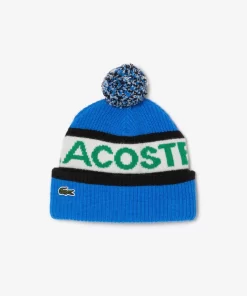 Lacoste Caps & Hats-Wool Logo Beanie With Pompom