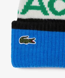 Lacoste Caps & Hats-Wool Logo Beanie With Pompom