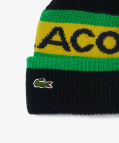 Lacoste Caps & Hats-Wool Logo Beanie With Pompom