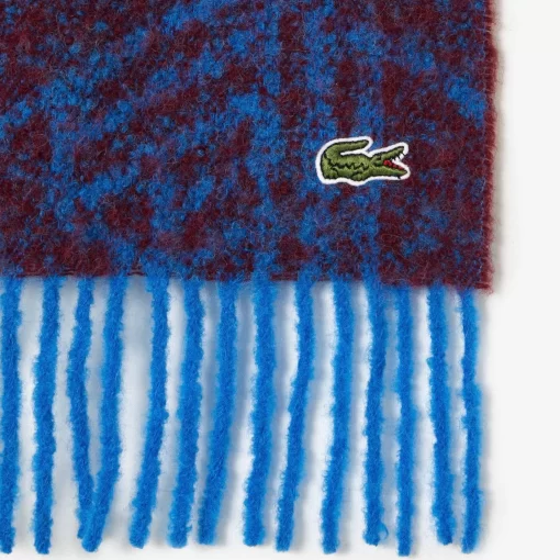 Lacoste Scarves & Stoles-Wool Monogram Jacquard Fringed Scarf