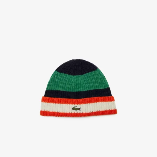 Lacoste Caps & Hats-Wool Striped Beanie