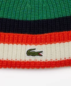 Lacoste Caps & Hats-Wool Striped Beanie