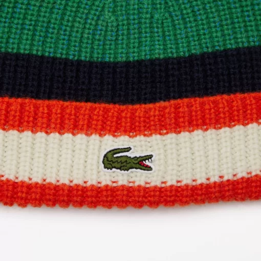 Lacoste Caps & Hats-Wool Striped Beanie