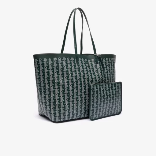 Lacoste Bags-Zely Coated Canvas Monogram Large Tote