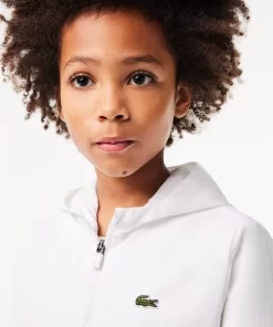 Lacoste Boy Clothing-Zip Front Hooded Sports Jacket With Branding Detail