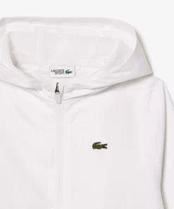 Lacoste Boy Clothing-Zip Front Hooded Sports Jacket With Branding Detail