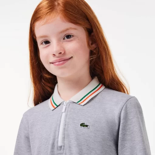 Lacoste Girl Clothing-Zipped Bouclette Pique Polo Dress