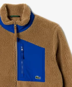 Lacoste Jackets & Coats-Zipped Colourblock Fleece Jacket