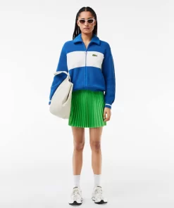 Lacoste Knitwear-Zipped Cotton Colourblock Cardigan