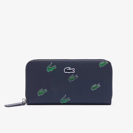 Lacoste Wallets & Small Leather Goods-Zipped Croc Print Wallet