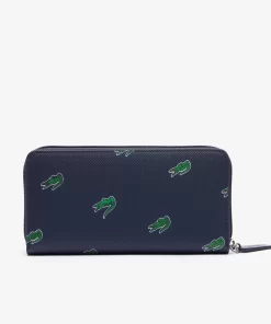 Lacoste Wallets & Small Leather Goods-Zipped Croc Print Wallet